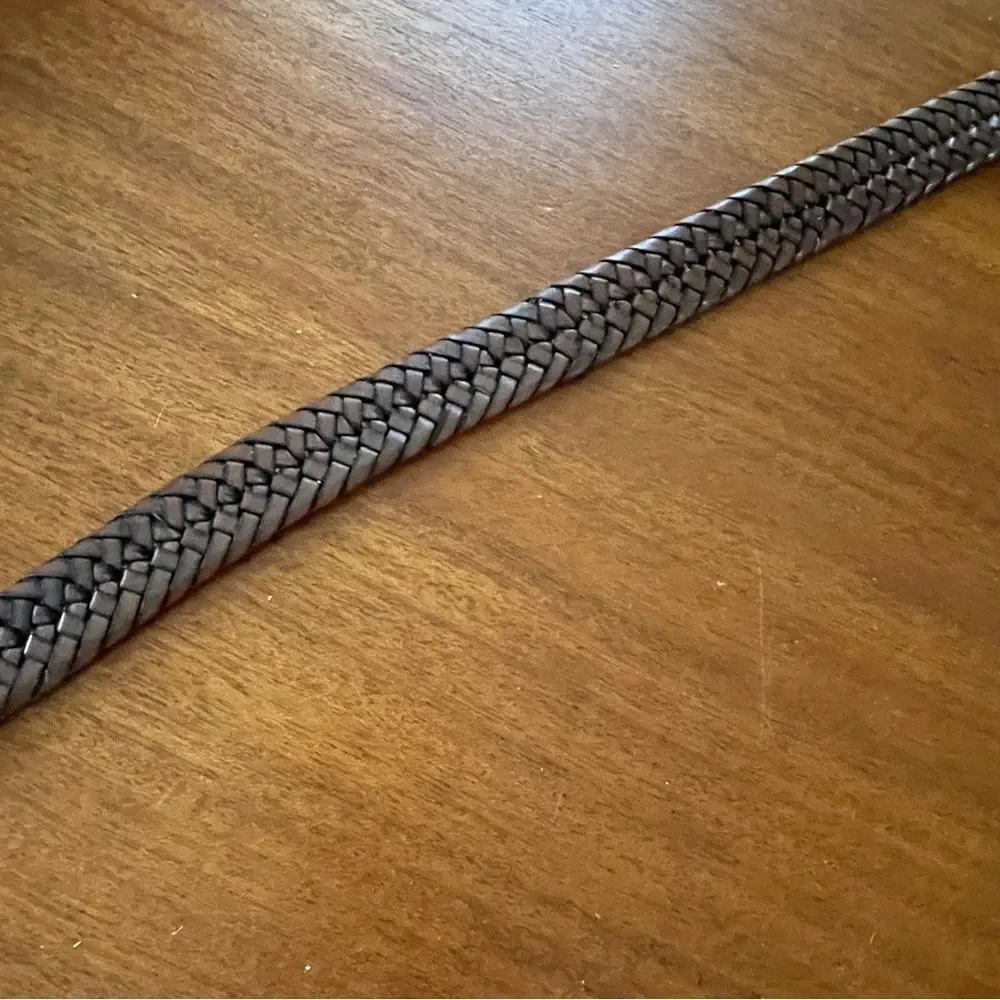 PGA Tour Men's Top Grain Leather Woven Braided Belt Brown Cognac Size 40